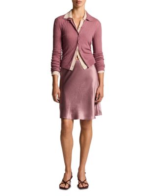 Wool Pointelle Collared Cardigan