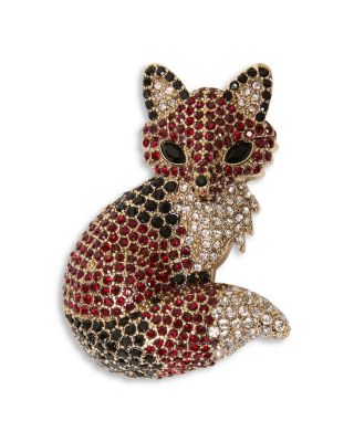 Wkaperle Rhinestone Fox Brooch
