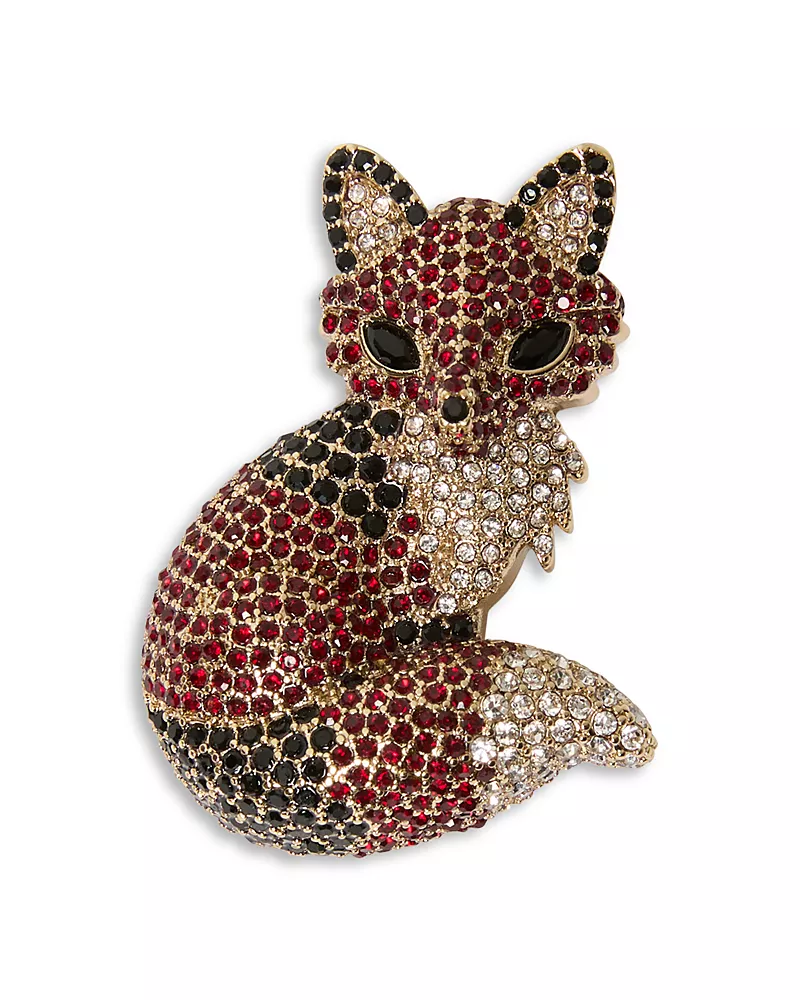 Weekend Max Mara Wkaperle Rhinestone Fox Brooch