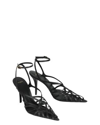 Balmain Women's Smooth Leather Cage Sandals