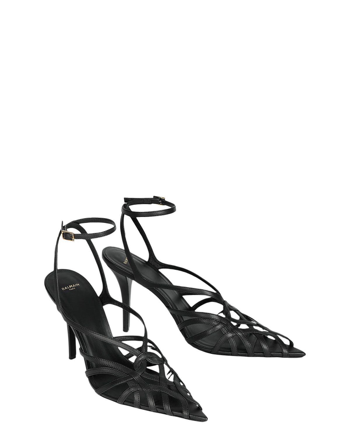 Balmain Women's Smooth Leather Cage Sandals