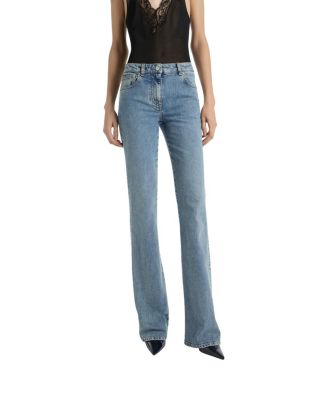 Balmain Bootcut Faded Denim Jeans in Blue