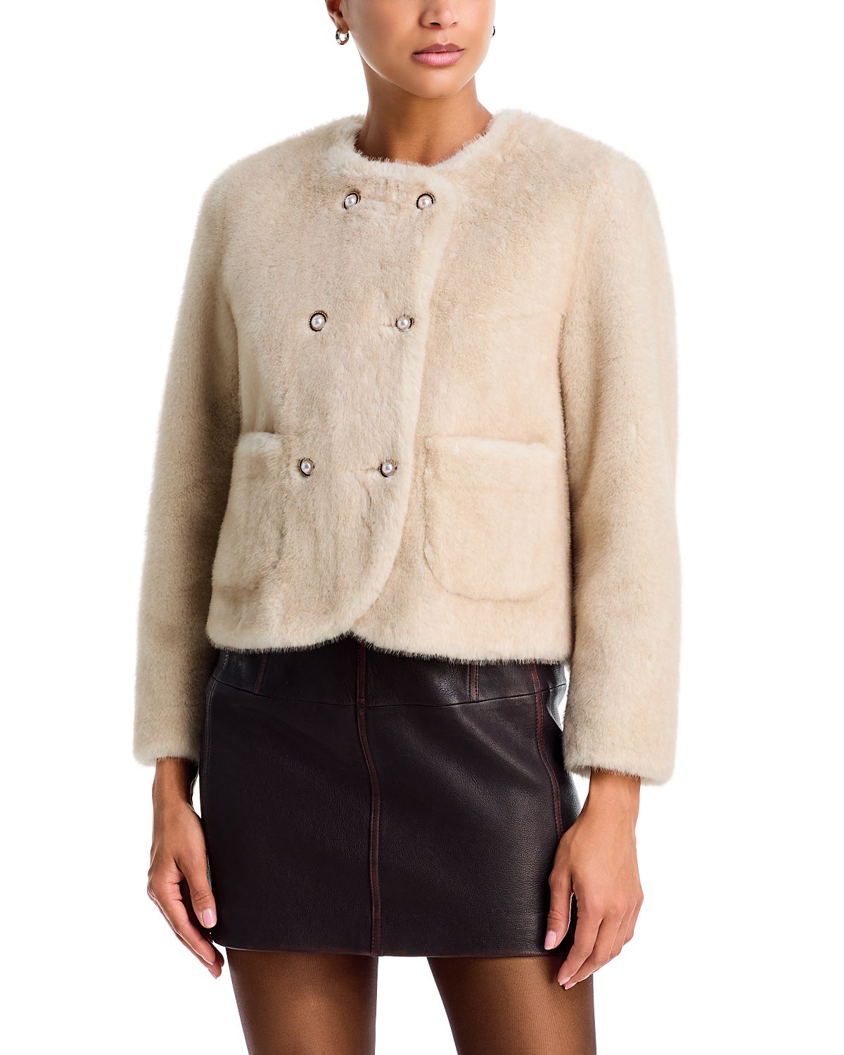 Aqua Faux Shearling Jacket - Exclusive