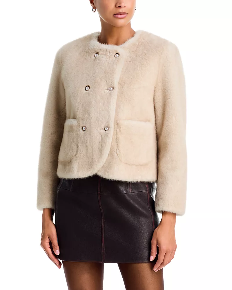 Aqua Faux Shearling Jacket - Exclusive