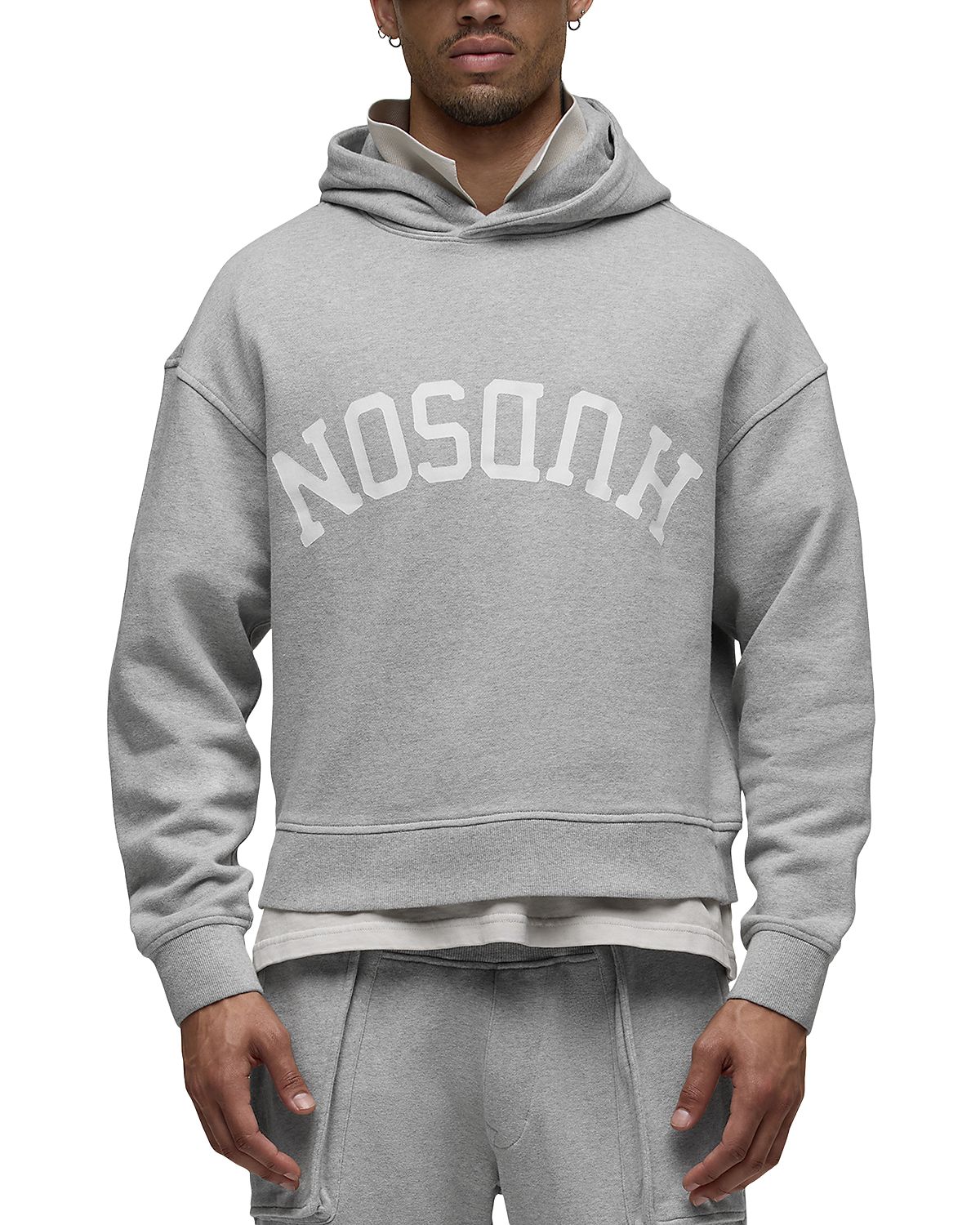 Hudson Upside Down Logo Cotton Blend Hoodie