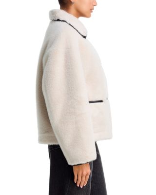 Faux Shearling Spread Collar Jacket - Exclusive - thumbnail 5