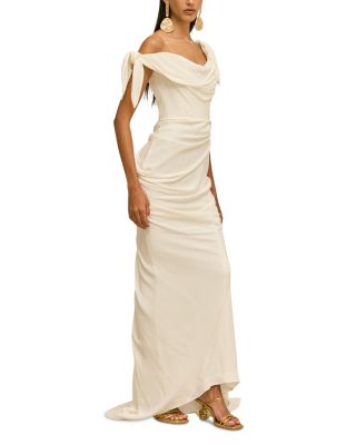Nysa Off-The-Shoulder Silk Gown