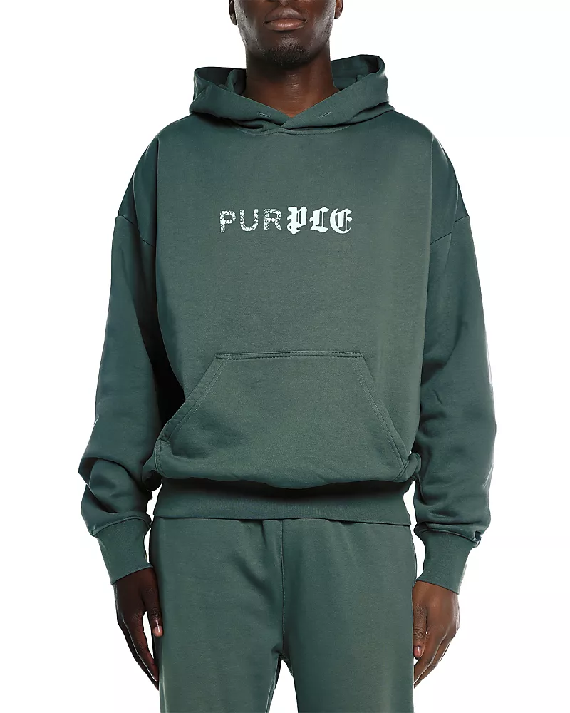 Purple Brand Old English Logo Graphic Cotton Hoodie
