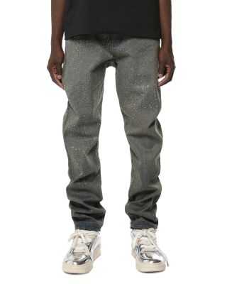 Cosmos Slim Straight Dirty Wash Cotton 33" Jeans in Blue