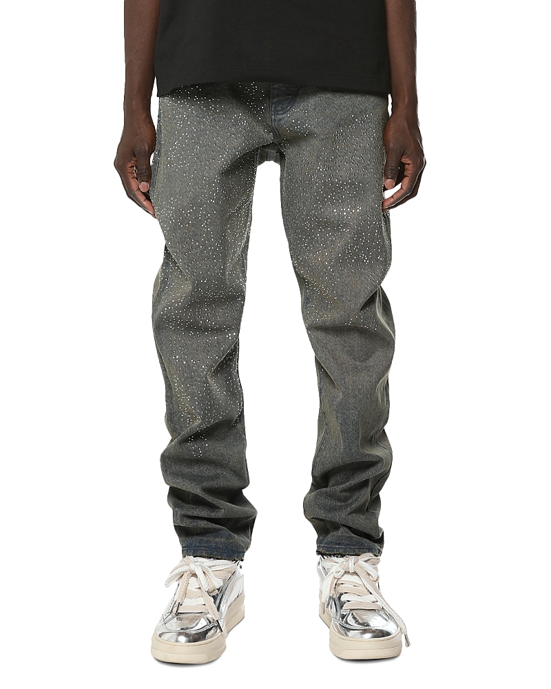 Purple Brand Cosmos Slim Straight Dirty Wash Cotton 33 Jeans in Blue
