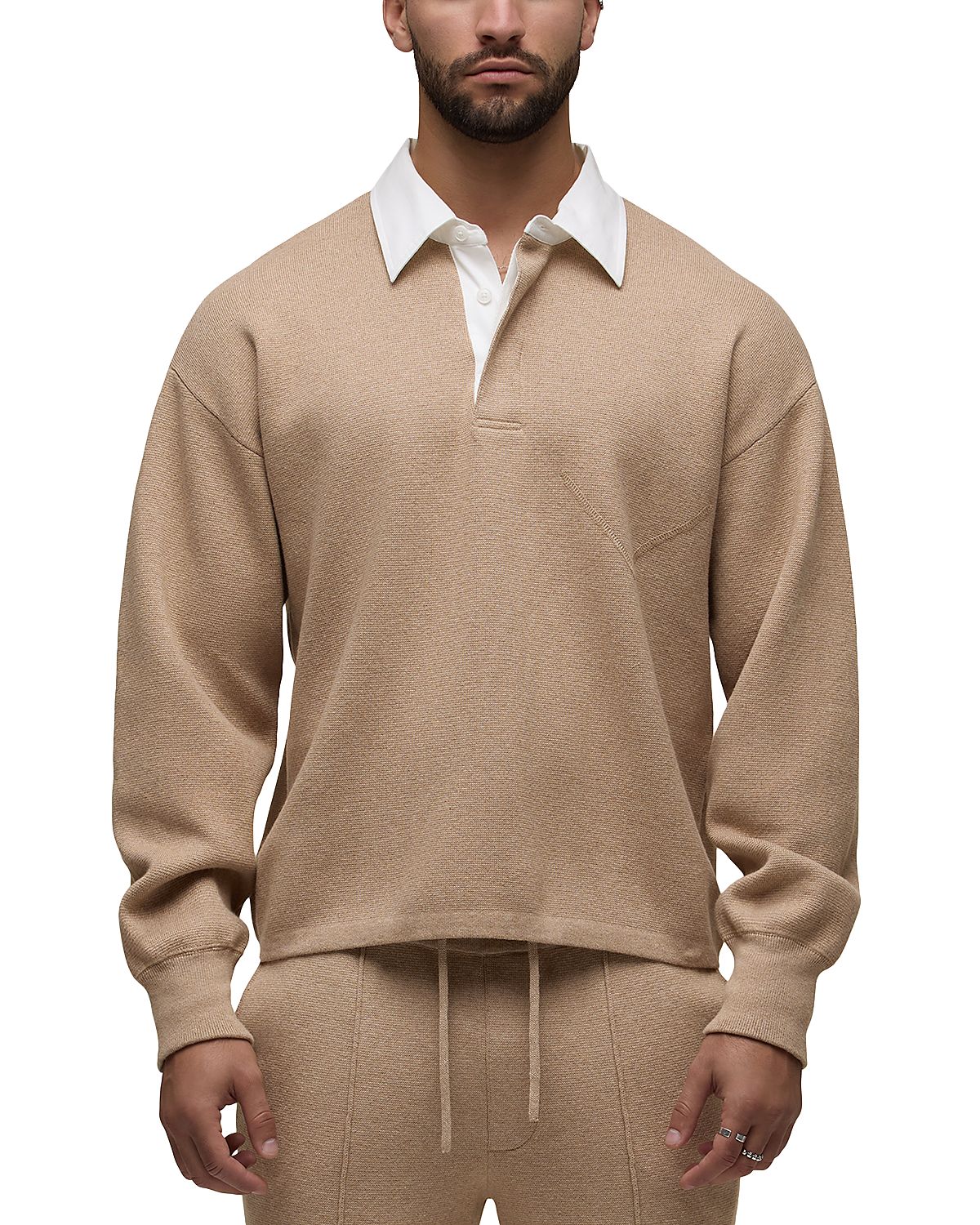Hudson Contrast Collar Cotton Blend Polo Shirt