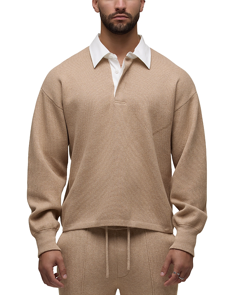 Hudson Contrast Collar Cotton Blend Polo Shirt