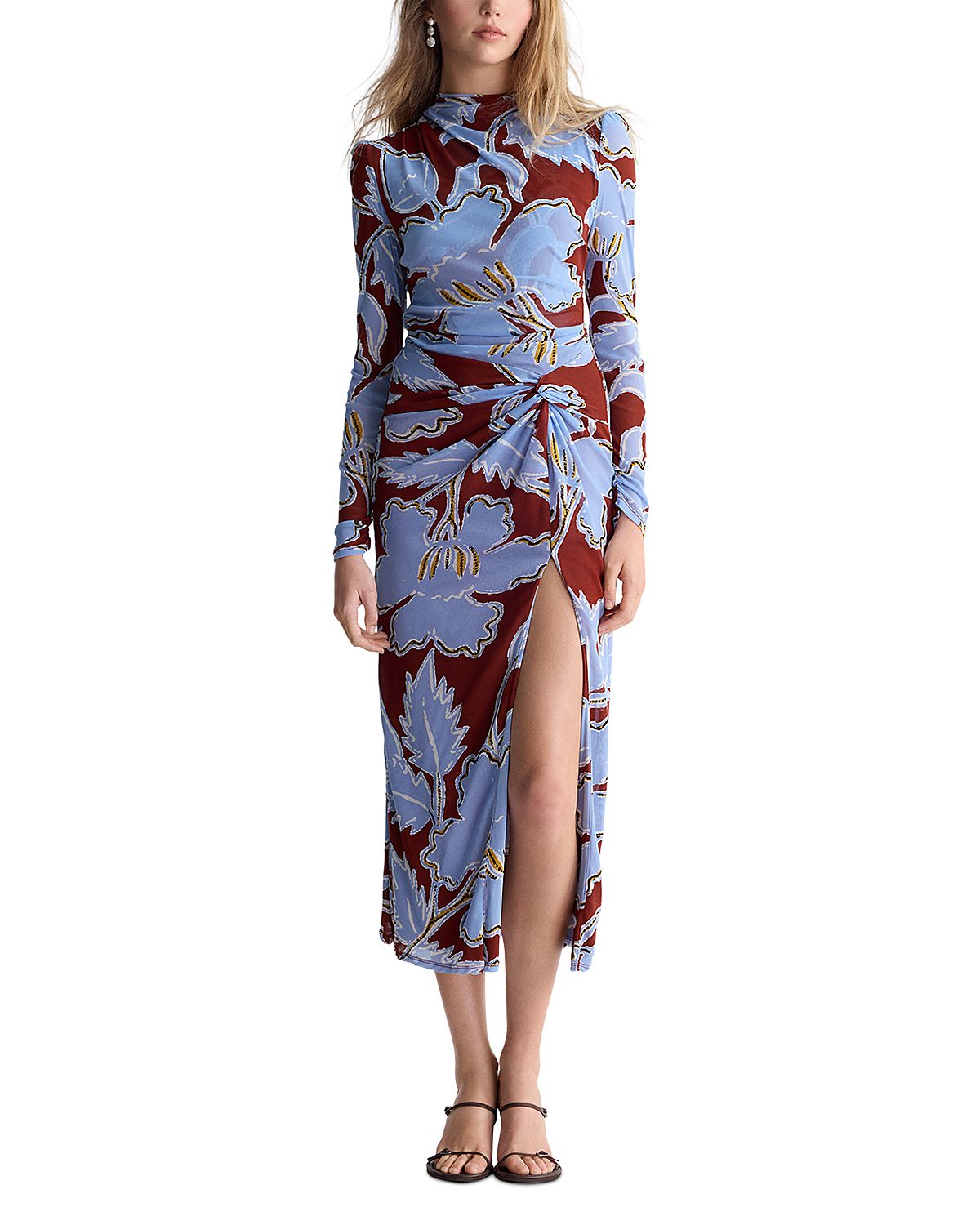 Diane von Furstenberg Amadis High Neck Long Sleeve Dress