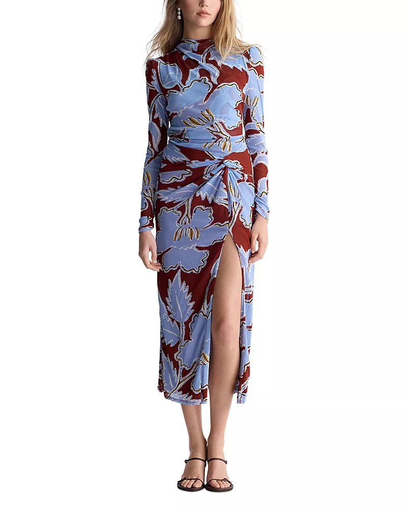 Diane von Furstenberg Amadis High Neck Long Sleeve Dress