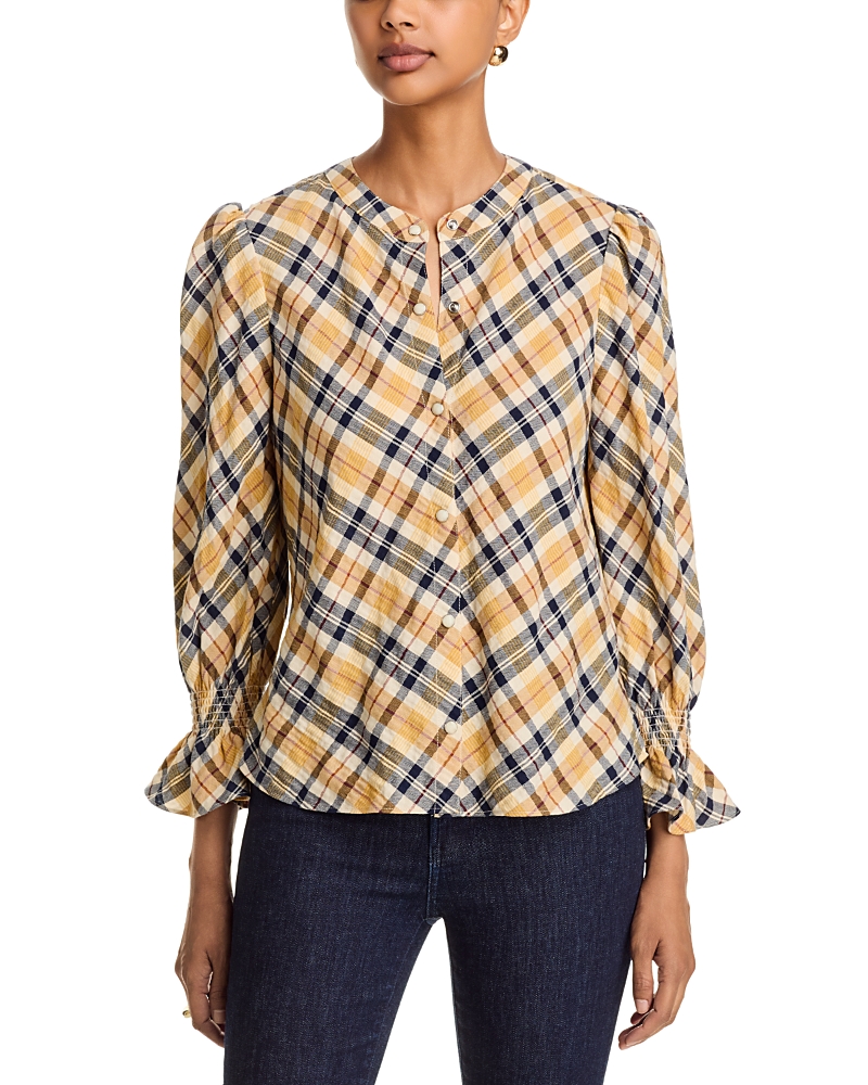 Veronica Beard Ashlynn Puffed Shoulder Blouse