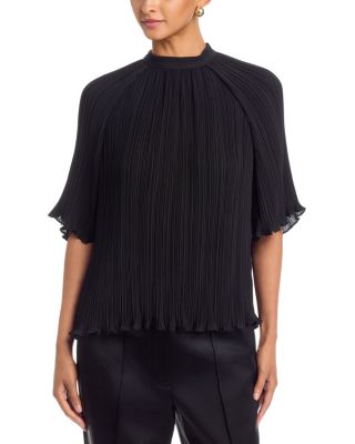 Elbow Sleeve Micro Pleated Blouse