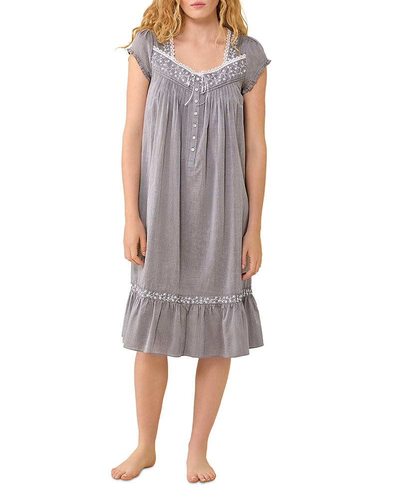 Eileen West Cap Sleeve Cotton Chambray Waltz Nightgown - Exclusive