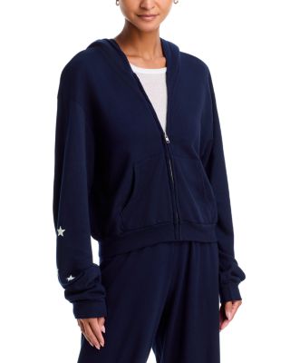 Crop Zip Hooded Cotton Sweatshirt - Exclusive
