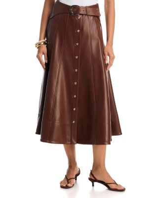 Briony Faux Leather Midi Skirt