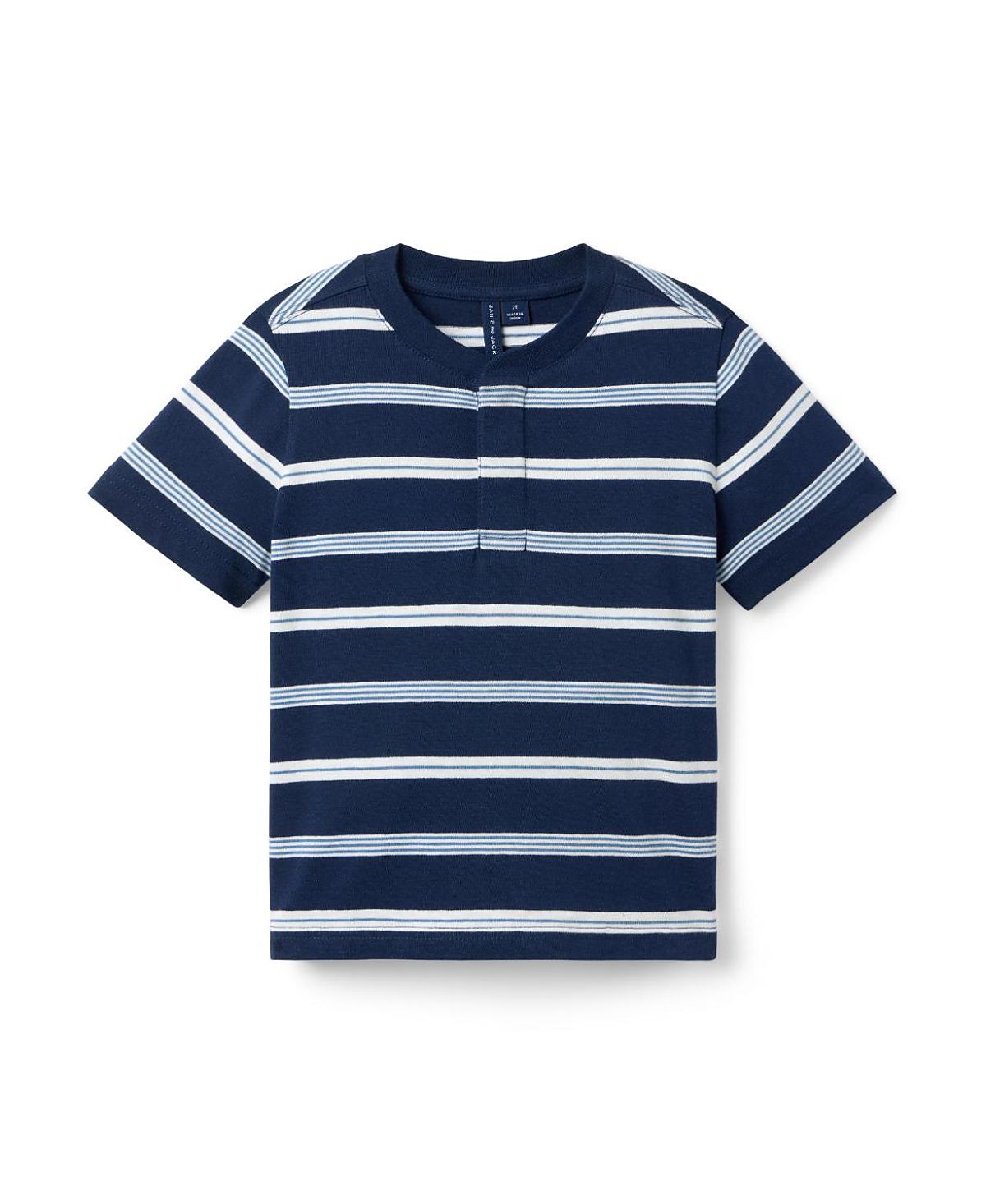 Janie and Jack Boys' Striped Henley Tee - Baby, Little Kid, Big Kid