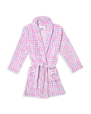 Girls' Gingham Bow Print Cozy Robe - Big Kid