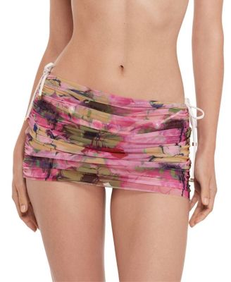  Ruched Mesh Skirt Cover Up Bottom