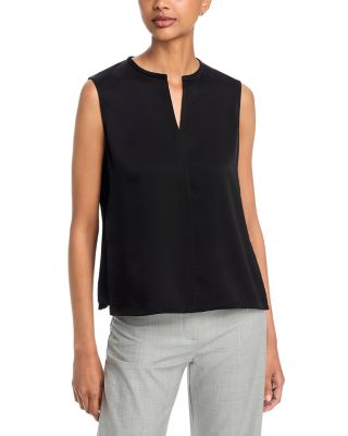 Theory Notch Neck Sleeveless Satin Top