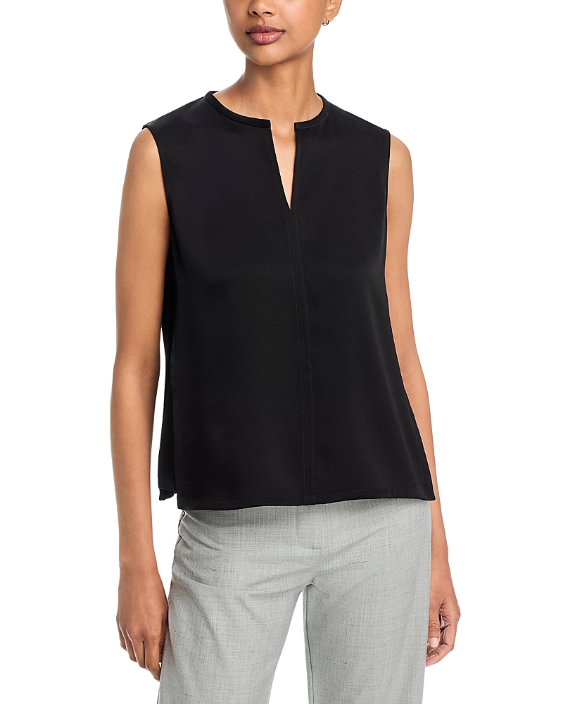 Theory Notch Neck Sleeveless Satin Top