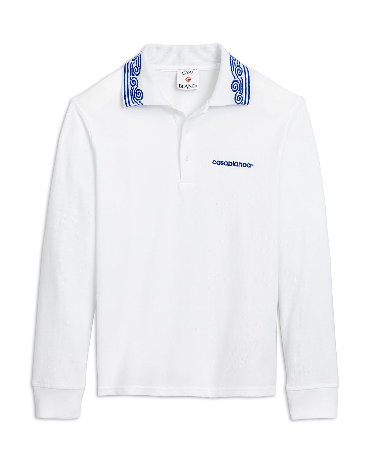 Casablanca Girls' Wave Collar Long Sleeve Polo Shirt - Little Kid, Big Kid