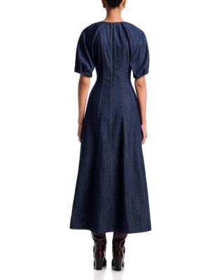 Piper Cotton Split Neck Midi Dress - thumbnail 4