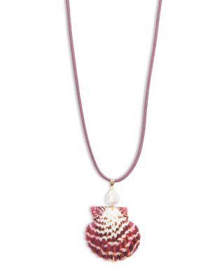 Adriel Shell Cord Necklace, 38"