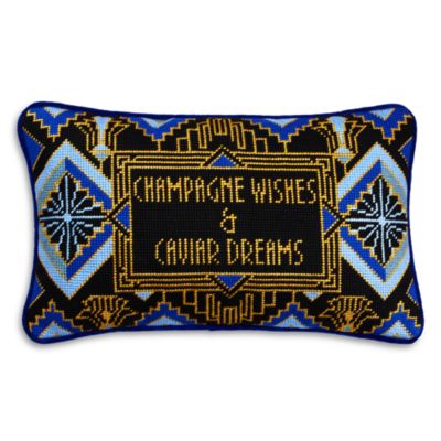 Champagne Wishes Needlepoint Decorative Pillow, 15" x 9" - Exclusive