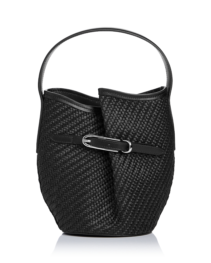 Liffner Belted Mini Raffia Bucket Bag