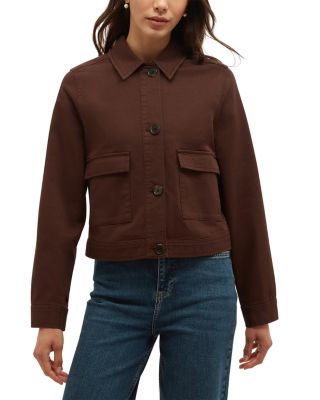 Manon Cotton Blend Button Front Jacket