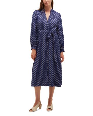 Zia Printed Tie Waist Shirtdress