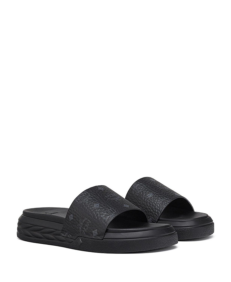 Mcm Men's Visetos Slide Sandals