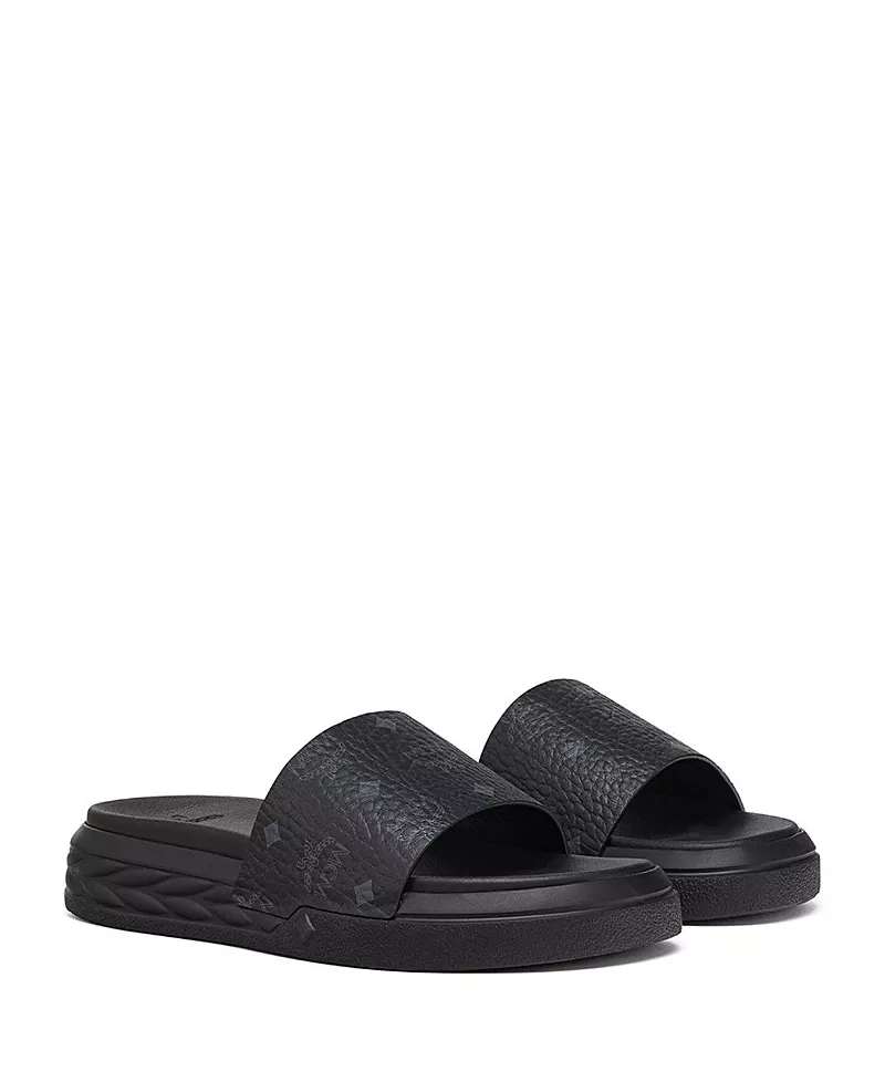 Mcm Men's Visetos Slide Sandals