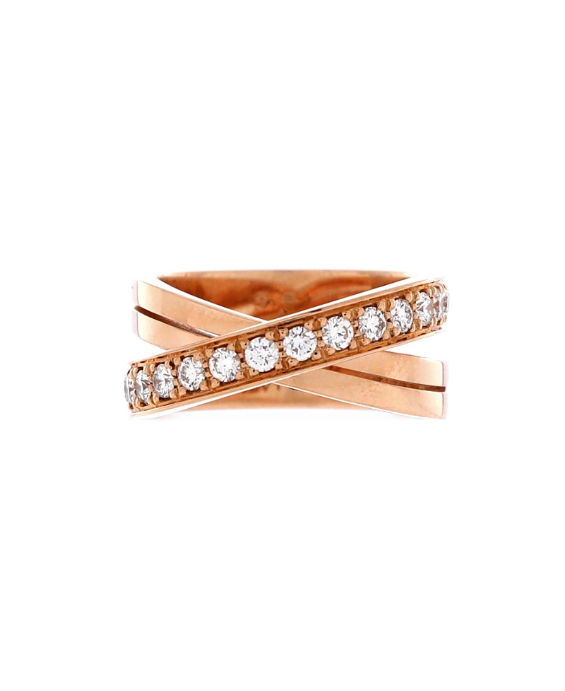 Pre-Owned Cartier Etincelle de Cartier Crossover Ring 18K Rose Gold and Diamonds