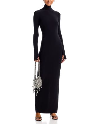 black long dress satin A-Line Prom Dress, Black Long Evening – shopluu Shoe Fit:Medium Christmas sale Vida Backless Maxi Dress A Glamorous Form Fitting