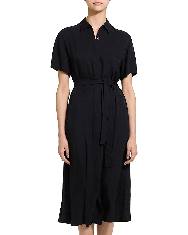 Theory Belted Button Front A Line Dress
