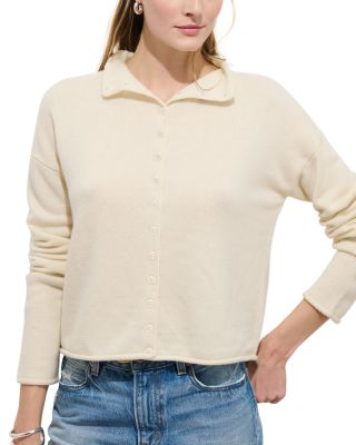 Alex Mill Taylor Cashmere Funnel Neck Cardigan Sweater In Neutral