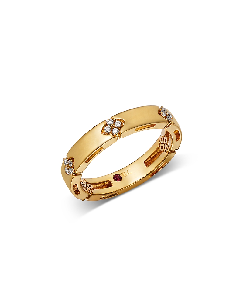 Roberto Coin 18K Rose Gold Love in Verona Diamond Flower Band, 0.09 tcw