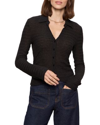 Juno Textured Button Front Top