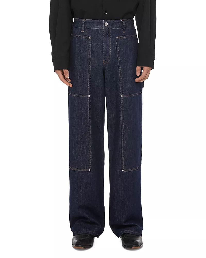 Helmut Lang Relaxed Fit Cotton Panel Carpenter Jeans