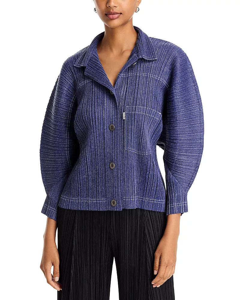 Pleats Please Issey Miyake Denim Jacket