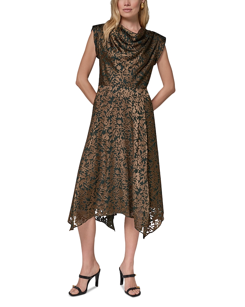 Donna Karan New York Cowl Neck Burnout Dress