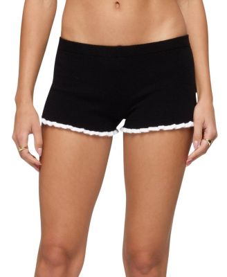  Saffra Contrast Ruffle Knit Shorts