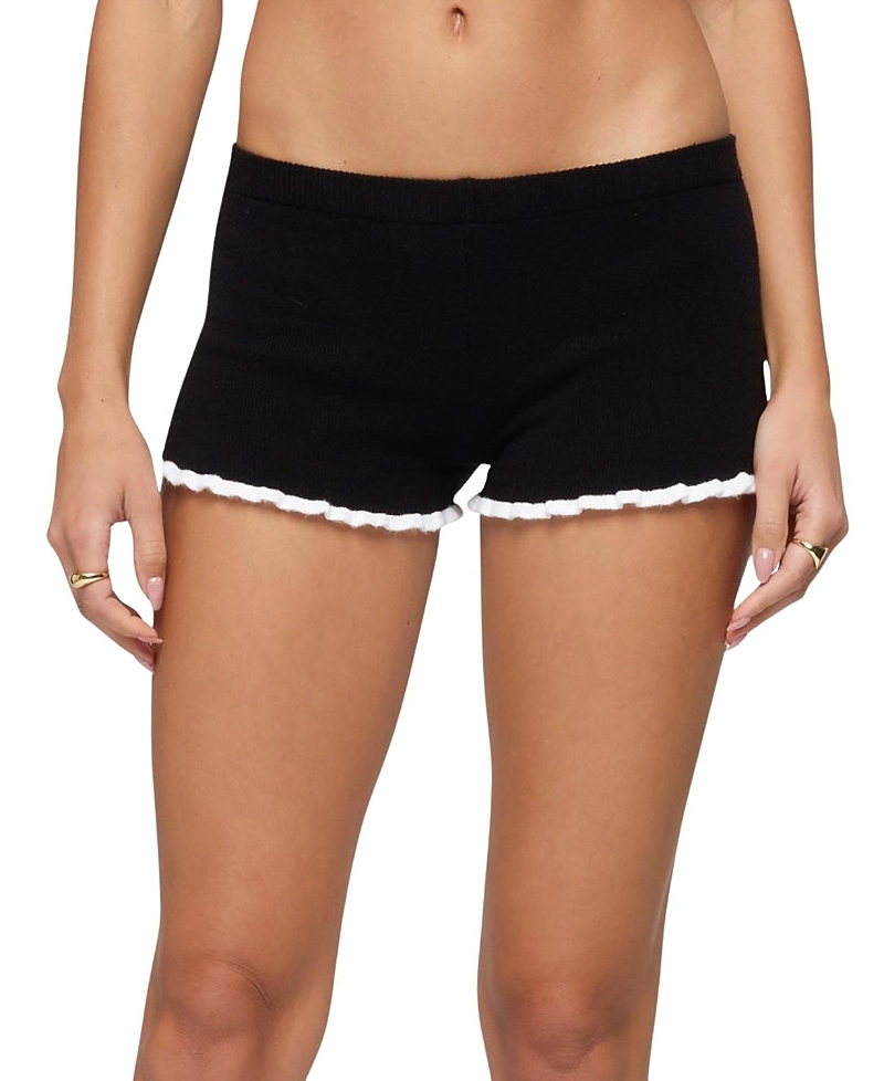 Edikted Saffra Contrast Ruffle Knit Shorts