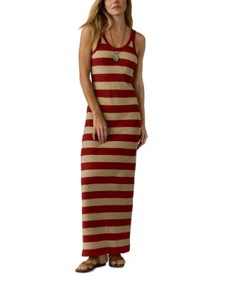 Faherty Cotton Sunwashed Slub Pocket Tank Dress In Red Ochre