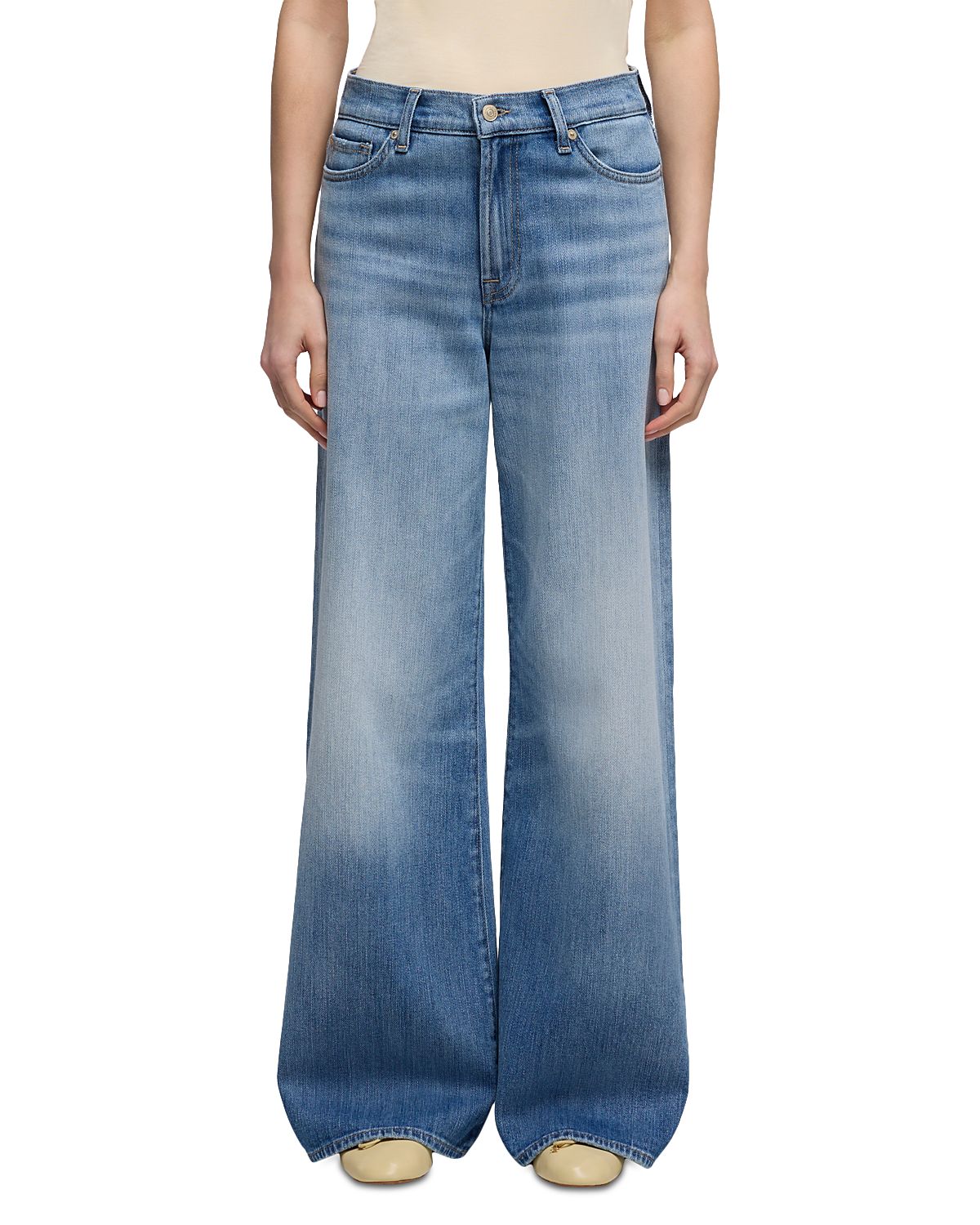 7 For All Mankind Lotta Tailorless High Rise Wide Leg Jeans